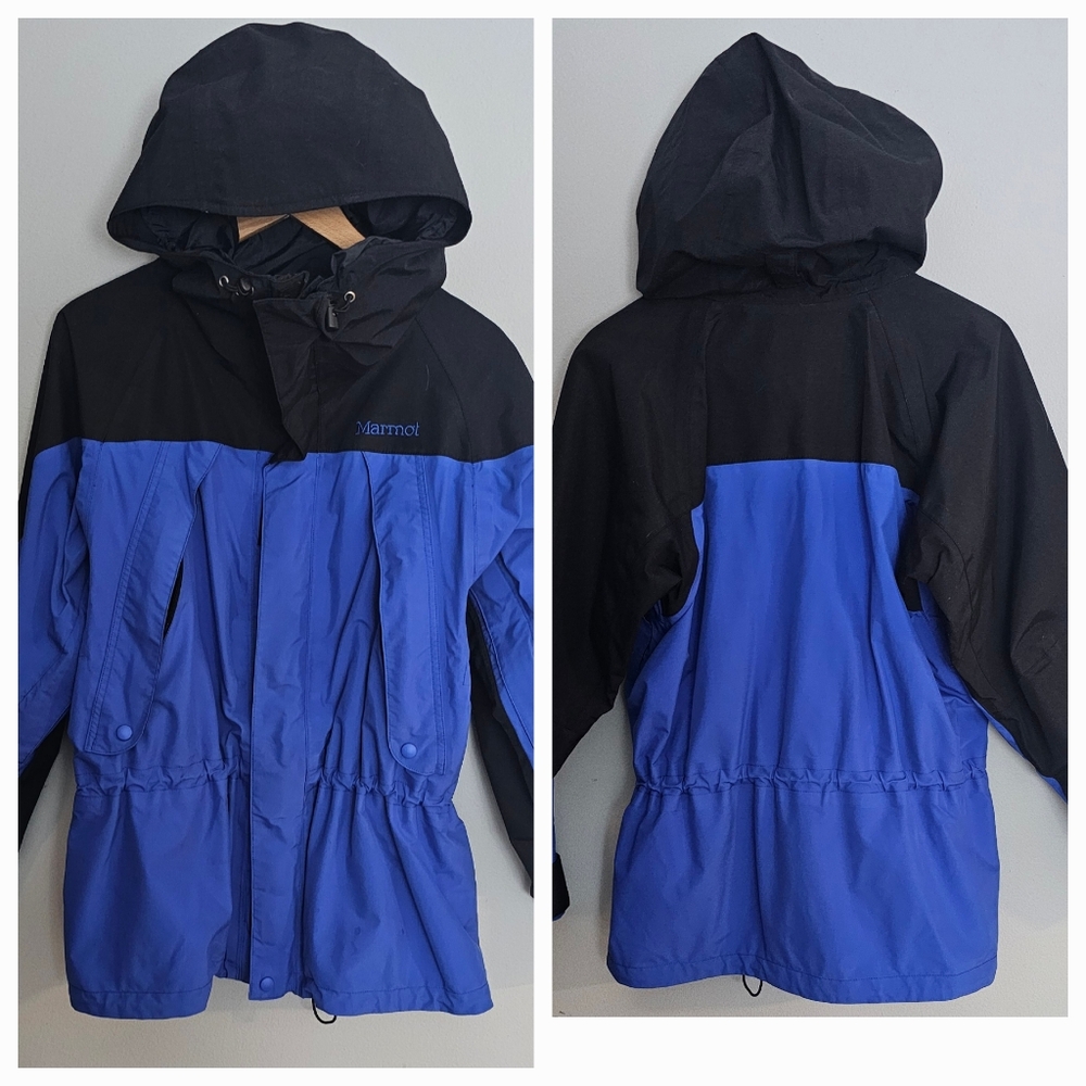 Marmot Gore Tex Ski Jacket Womens Size S Blue Black 2 Ply 3 Ply Winter Snow Coat